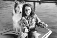 A collie Lassie (na foto com Liz Taylor) foi interpretada no cinema por 9 machos.